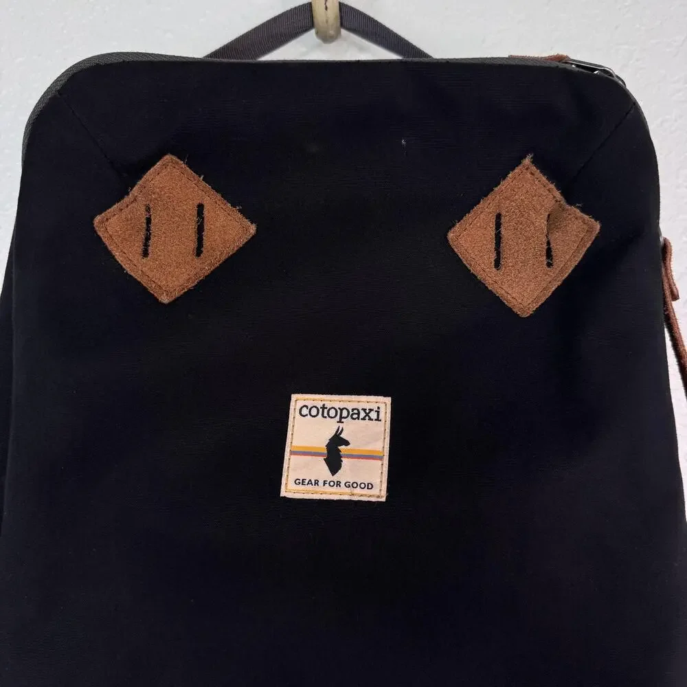 cotopaxi Black Backpack with Brown Accents